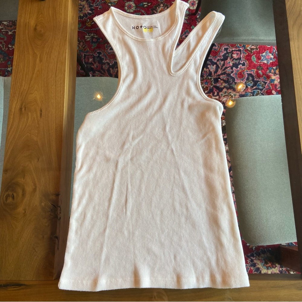 KOTO White Cutout Tank Top